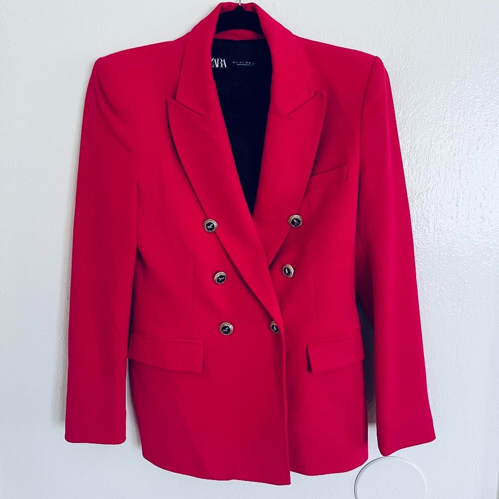 Zara hot pink classic fit blazer